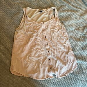 Women's Cream Button-Up Tank Top